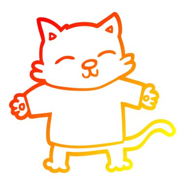 sıcak degrade çizgi çizim mutlu karikatür kedi