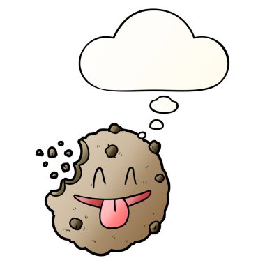 çizgi film çerez ve pürüzsüz degrade tarzında düşünce balonu