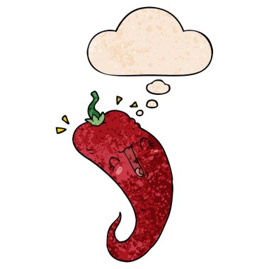 karikatür biber ve grunge doku patter düşünce kabarcık