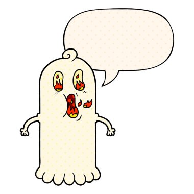 çizgi film hayalet ve yanan gözler ve çizgi roman s konuşma balonu