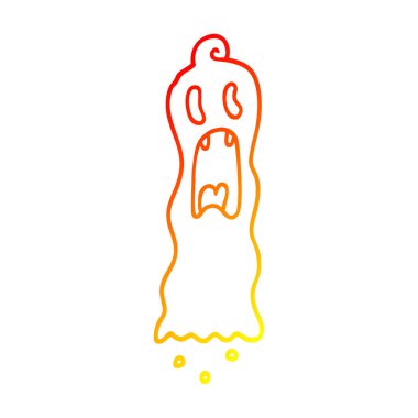 sıcak degrade çizgi çizim karikatür ürkütücü hayalet