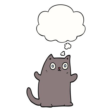 karikatür kedi ve düşünce balonu