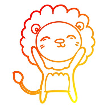 sıcak degrade çizgi çizim karikatür aslan