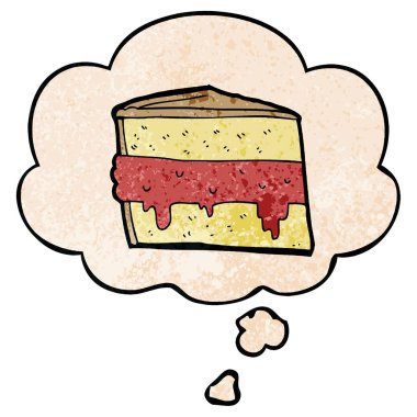 karikatür pasta ve grunge doku desen tarzında düşünce balonu