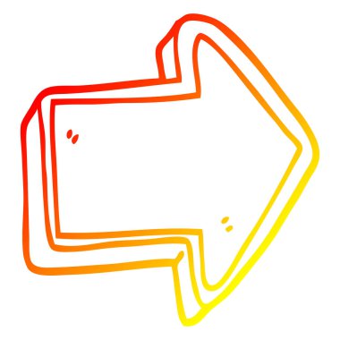 sıcak degrade çizgi çizim karikatür ok işareti