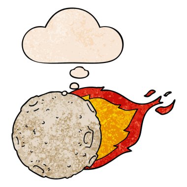 karikatür göktaşı ve grunge doku desen s düşünce balonu