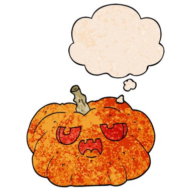 karikatür kabak ve grunge doku desen sty düşünce balcığı