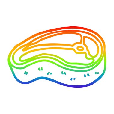 gökkuşağı gradyan çizgi çizim karikatür lezzetli biftek