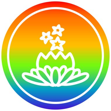 gökkuşağı spektrumunda büyülü çiçek dairesel