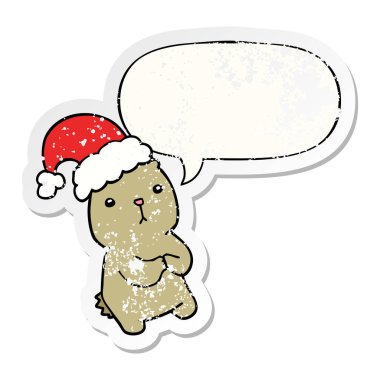 karikatür noel ayı endişe verici ve konuşma balonu sıkıntılı sti