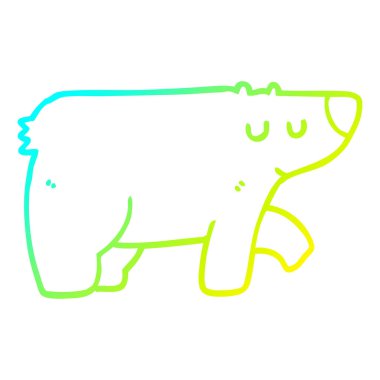 soğuk degrade çizgi çizim karikatür ayı