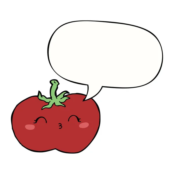 Kreskówka pomidor i mowy Bańka — Wektor stockowy