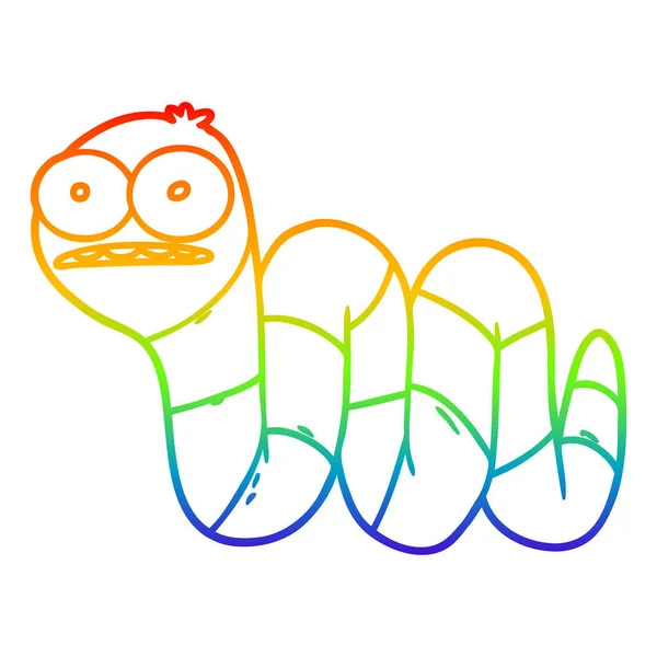 Rainbow gradient linje ritning tecknad nervös mask — Stock vektor