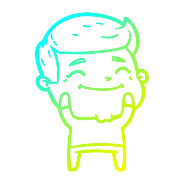 Studená přechodová linie kreslení šťastný kreslený muž — Stockový vektor