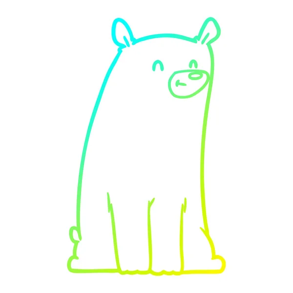 Zimny gradient linia kreskówka niedźwiedź rysunek — Wektor stockowy