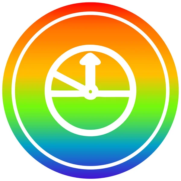 Velocímetro circular no espectro do arco-íris —  Vetores de Stock