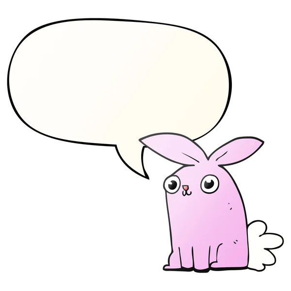 Cartoon bunny rabbit and speech bubble in smooth gradient style — Stock Vector