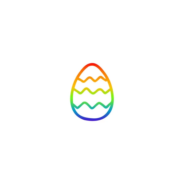 Gradient jajko malowane linia rysunek tęcza — Wektor stockowy