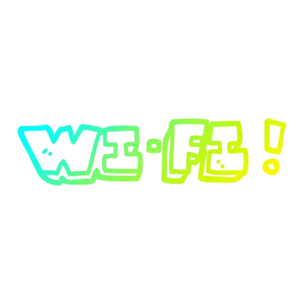 Studená Přechodová čára kresba kreslená Wi Fi — Stockový vektor