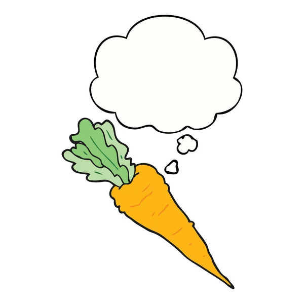 Cartoon carrot and thought bubble — Stock Vector