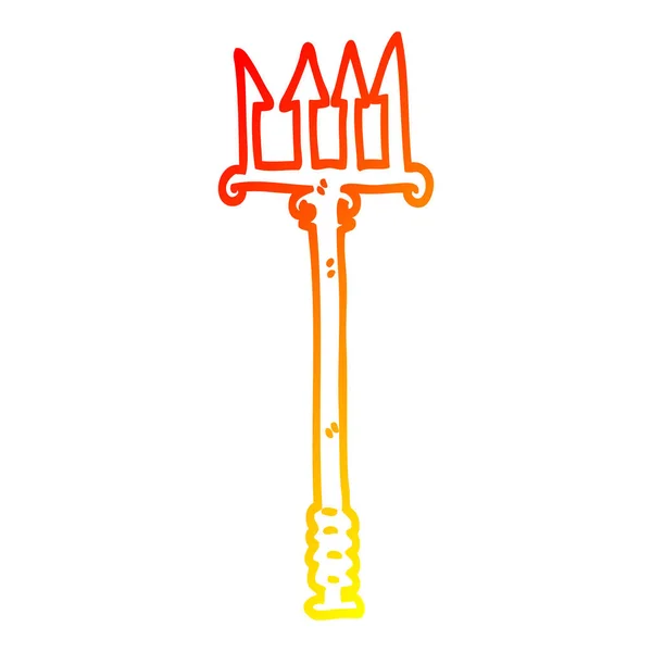 Čára teplého přechodu kresba kreslená vidlička — Stockový vektor