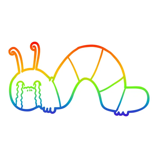 彩虹渐变线绘制卡通毛毛虫痴迷 — 图库矢量图片