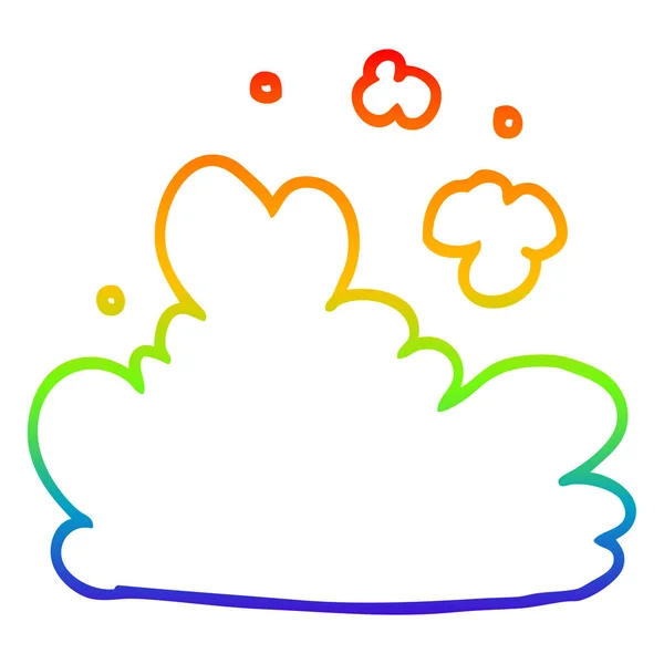 Rainbow gradient line drawing cartoon cloud — Stock Vector