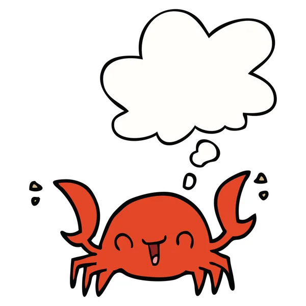 Tecknad krabba och tankebubbla — Stock vektor