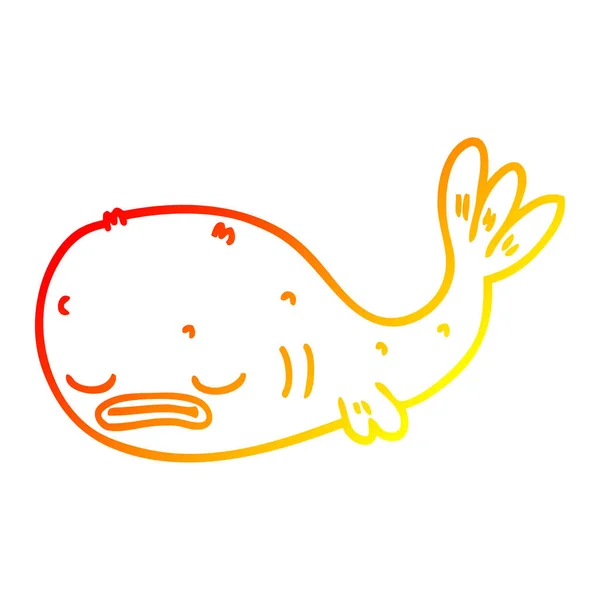 Warme Gradientenlinie Zeichnung Cartoon Fische — Stockvektor