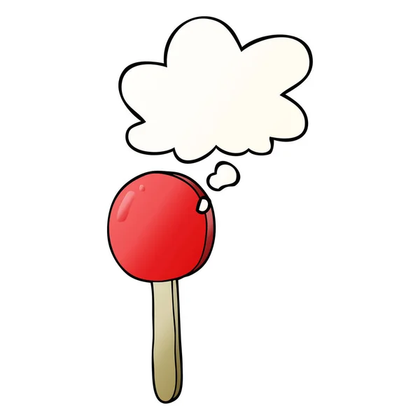 Cartoon Lollipop en gedachte bubble in gladde gradiënt stijl — Stockvector