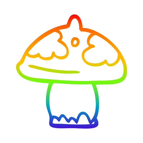 Arco iris gradiente línea dibujo dibujos animados seta — Vector de stock