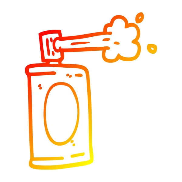 Warme gradiënt lijntekening cartoon spray kan — Stockvector
