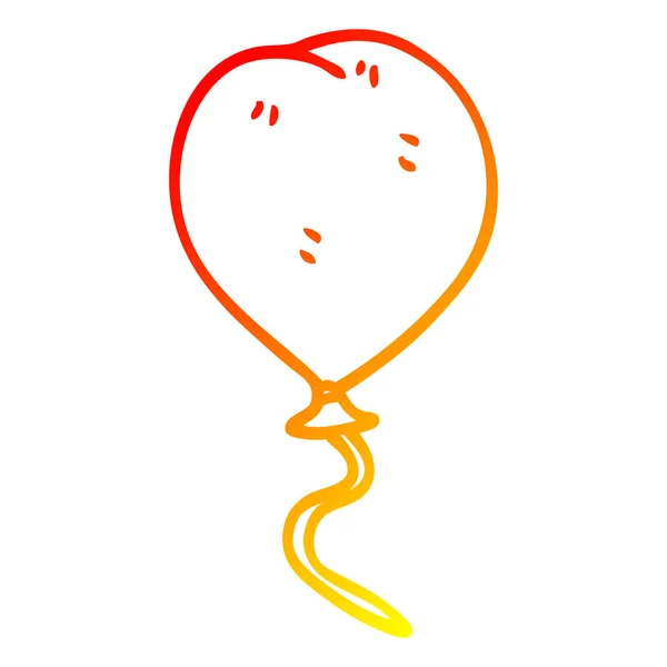 Warm gradient line drawing cartoon balloon — Stock Vector