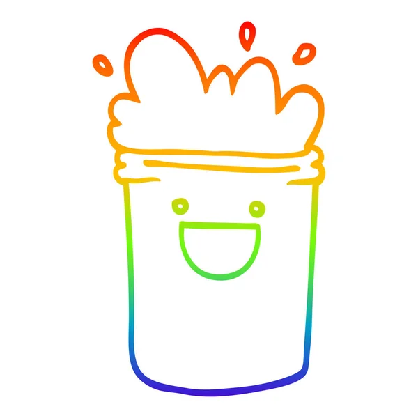 Duhový gradient čára kresba kresba šťastné nápoje — Stockový vektor