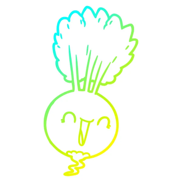 Hideg színátmenet vonal rajz karikatúra root zöldség — Stock Vector