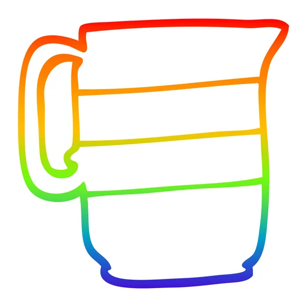 Arco-íris linha gradiente desenho desenho desenho animado jarro de leite — Vetor de Stock