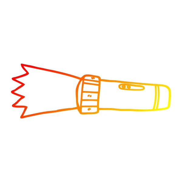 Chaud gradient ligne dessin dessin dessin animé torche — Image vectorielle