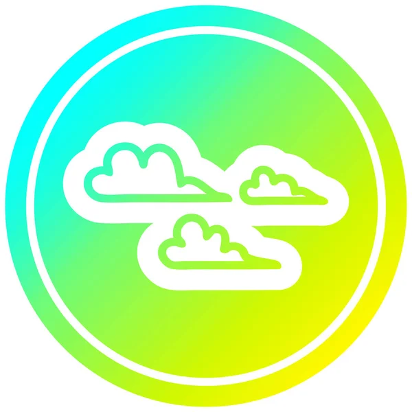 Круглое облако в холодном градиентном спектре — стоковый вектор