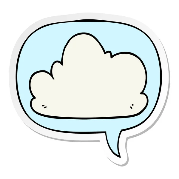 Cartoon cloud and speech bubble sticker — Stock Vector