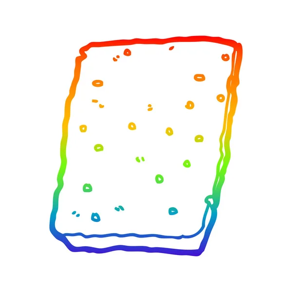 Línea de gradiente arco iris dibujo de la galleta de dibujos animados — Archivo Imágenes Vectoriales