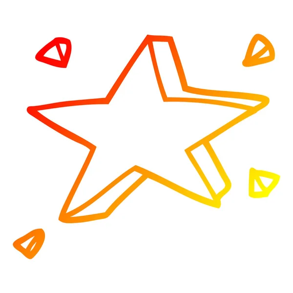 Ζεστή γραμμή ντεγκραντέ σχέδιο κίτρινο αστέρια κινουμένων σχεδίων — Διανυσματικό Αρχείο