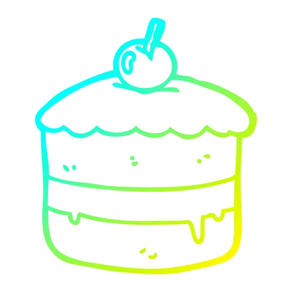 Linea gradiente freddo disegno torta del fumetto — Vettoriale Stock