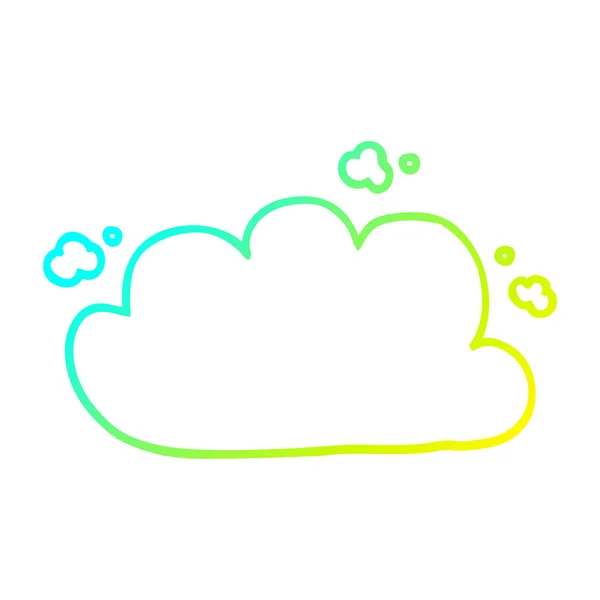 Froid dégradé ligne dessin dessin animé nuage blanc — Image vectorielle