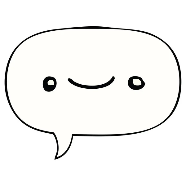 Happy Cartoon gezicht en spraak Bubble — Stockvector