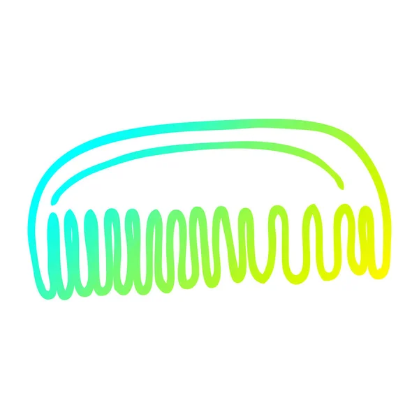 Cold gradient line drawing cartoon plastic comb — Stock Vector