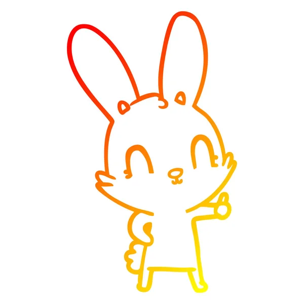 Sıcak degrade çizgi sevimli karikatür tavşan çizim — Stok Vektör