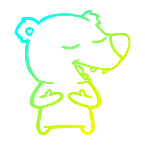 Холодный градиент рисунок мультяшного медведя — стоковый вектор