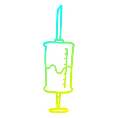 soğuk degrade çizgi çizim karikatür aşı enjeksiyon