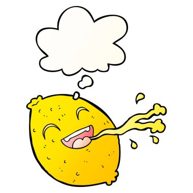 çizgi film limon fışkırtma ve pürüzsüz degrade st kabarcık düşünce