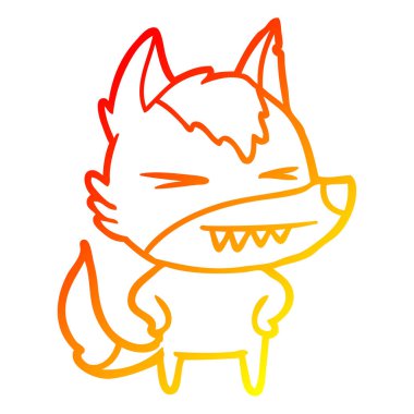 sıcak degrade çizgi çizim kızgın kurt karikatür